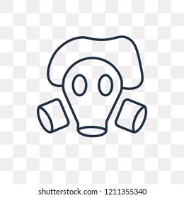 Gas mask vector outline icon isolated on transparent background, high quality linear Gas mask transparency concept can be used web and mobile