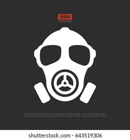 Gas mask vector pictogram illustration isolated on black background