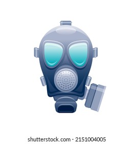 Gas mask vector. Respirator helmet against toxic air. Army icon. Danger chemical pollution filter. Face gas mask military illustration. Isolated respirator. Safety equipment. Toxic air protection