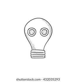 Gas mask vector sketch icon isolated on background. Hand drawn Gas mask icon. Gas mask sketch icon for infographic, website or app.