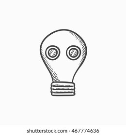Gas mask vector sketch icon isolated on background. Hand drawn Gas mask icon. Gas mask sketch icon for infographic, website or app.