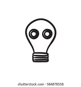 Gas mask vector sketch icon isolated on background. Hand drawn Gas mask icon. Gas mask sketch icon for infographic, website or app.