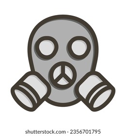 Gas Mask Vector Thick Line Filled Colors Icon For Personal And Commercial Use.
