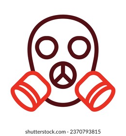 Vector De Máscara De Gas Línea Gruesa Dos Iconos De Color Para Uso Personal Y Comercial.
