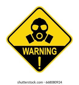 Gas mask and Warning sign symbol illustration