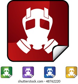 Gas Mask web button isolated on a background.