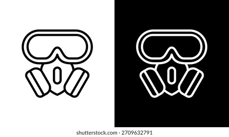 Máscara de gas Trabajador Blanco Icono Set Diseño