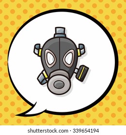 Gas masks doodle, speech bubble