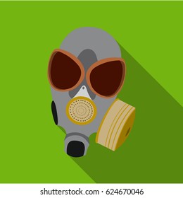 Gas masks icon flate. Single weapon icon from the big ammunition, arms set.