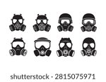 Gas Masks Silhouette Collection Set