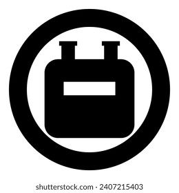 Icono de cuenta del contador de gas en círculo color negro ilustración vectorial de imagen contorno sólido