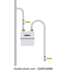 Gas Meter Connection. Connection Diagram. Simple Vector Illustration.