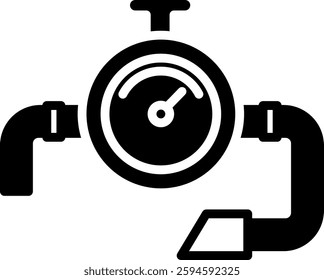 Gas Meter Icon Glyph Vector Illustration