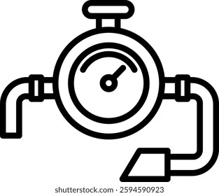 Gas Meter Icon Line Vector Illustration