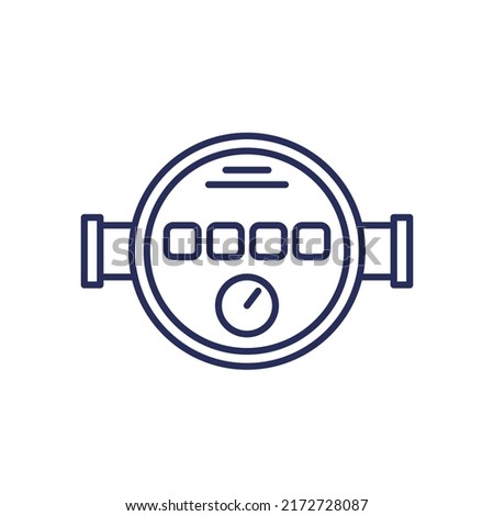 Gas meter icon, line vector