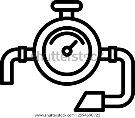 Gas Meter Icon Line Vector Illustration