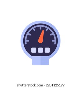 Gas meter icon on white, flat vector