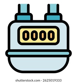 Gas meter with pipes displaying zero consumption, measuring natural gas usage for billing and monitoring purposes