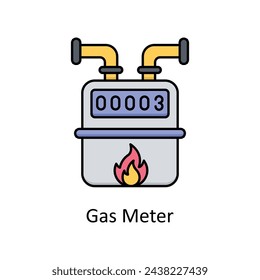 Gas Meter vector filled outline icon design illustration. Manufacturing units symbol on White background EPS 10 File