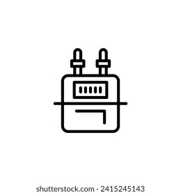 Gas Meter Vector Line Icon Illustration.