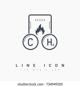 Gas methane boiler line vector icon