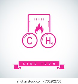Gas methane boiler line vector icon