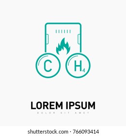 Gas methane boiler line vector icon