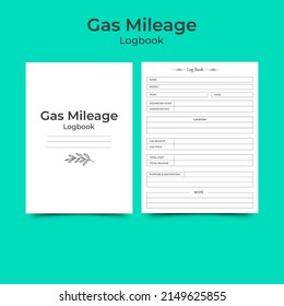 Gas Mileage Log Book KDP Interior. newborn printable tracker, planner, notebook, mood diary
