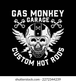 Gas Monkey Garage Skull Wings Custom Hot Rods Logo