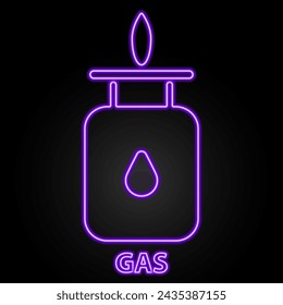 gas neon sign, modern glowing banner design, colorful modern design trend on black background. Vector illustration.