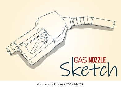 El boceto de la boquilla de gas con una sombra simple