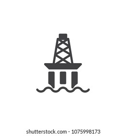 Gas offshore platform vector icon. filled flat sign for mobile concept and web design. Oil rig simple solid icon. Symbol, logo illustration. Pixel perfect vector graphics