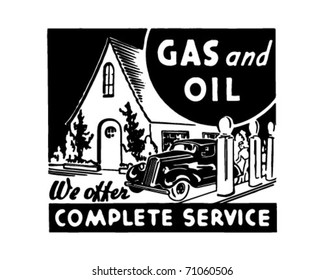 Gas And Oil 2 - Retro Ad Art Banner