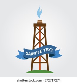 Gas, oil derrick icon. Mining.