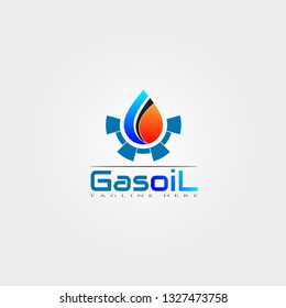 Gas and oil icon template, creative vector logo design, illustration element.