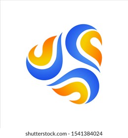 Gas and oil industrial logo design idea with oil drop, gas and flame shape. logo vector for energy business. Energy resources logo layout.