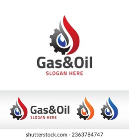 ilustración vectorial del diseño del logotipo de gas y aceite