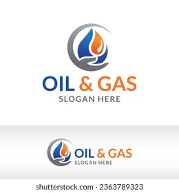 ilustración vectorial del diseño del logotipo de gas y aceite