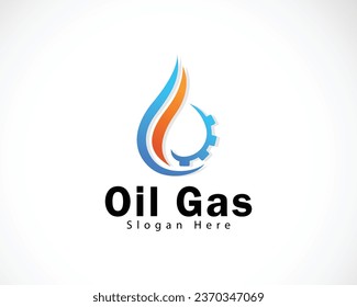 Gas and Oil Logo Template Design, Symbol, Icon water drop gear