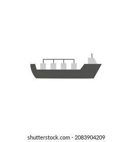 Gas, oil tanker ship icon in color icon, isolated on white background 
