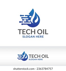 gas and oil technology logo design vector illustration