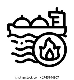 gas outlets at sea icon vector. gas outlets at sea sign. isolated contour symbol illustration