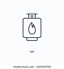 Gas outline icon. Simple linear element illustration. Isolated line Gas icon on white background. Thin stroke sign can be used for web, mobile and UI.