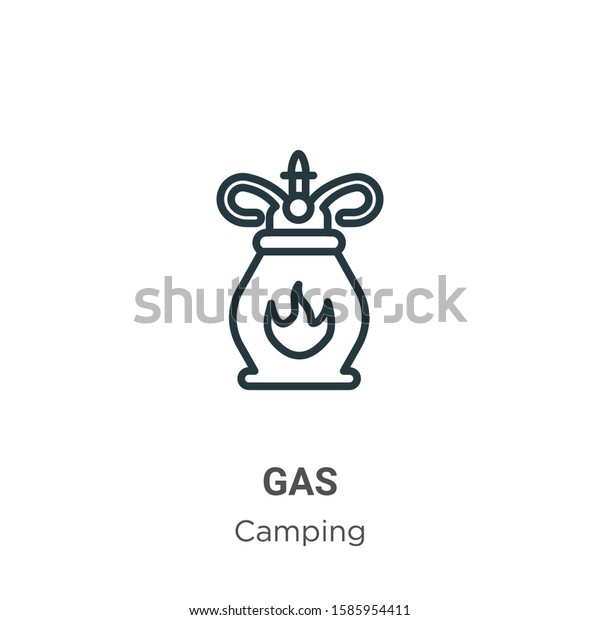 Gas outline vector icon. Thin line black\
gas icon, flat vector simple element illustration from editable\
camping concept isolated on white\
background