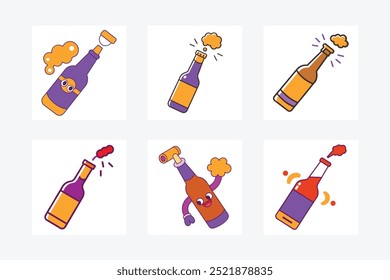 Gas Output and Bottle Cap Vector Illustration | Cartoon, Clipart, Line Art Design