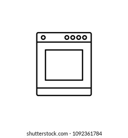 gas oven icon. Element of simple web icon with name for mobile concept and web apps. Thin line gas oven icon can be used for web and mobile on white background