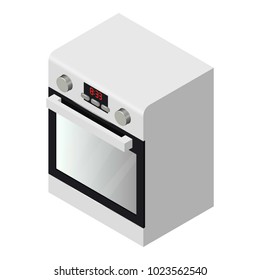 Gas oven icon. Isometric illustration of gas oven vector icon for web