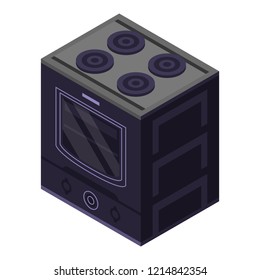 Gas oven icon. Isometric of gas oven vector icon for web design isolated on white background