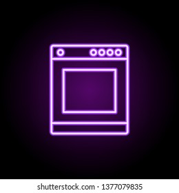 gas oven neon icon. Elements of web set. Simple icon for websites, web design, mobile app, info graphics