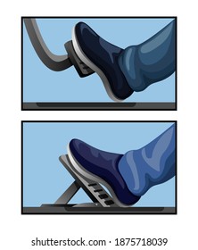 Gas Pedal Car Model Comparison Symbol Automotive Mechanical Element Concept Illustration Vector